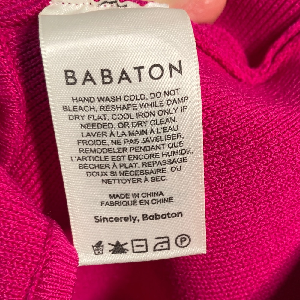Babaton Sculpt Knit Bustier Tank Fuchsia Square neck Crop Top Aritzia sz M - Picture 4 of 5